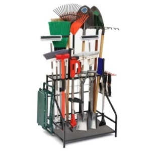 Garden Tool Organizer for Garage, Garden Tool Rack, Up to 58 Long Handled Tools, Yard Tool Holder for Garage, Shed, Outdoor, Tool Stand, Black