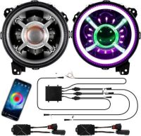 Auxbeam 9" Bluetooth RGB LED Headlights for Wrangler JL JLU Unlimited Sport Rubicon Sahara 2018-2022