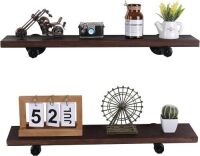Floating Shelves with Industrial Pipe Brackets, 6 Shelves, 24" x 5"&nbsp;