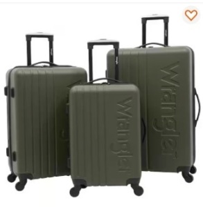 Wrangler-3-pc-Dark-Sage-Hardside-Embossed-Vertical-Luggage-W-360-Spinner-Wheel