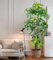 UAESIN 6.56Ft Fake Money Tree Faux Plants Indoor Tall Pachira Aquatica Artificial Plants with 31 Branches Fake Trees for Living Room Home Office Housewarming Gift Farmhouse Outdoor Decor $212.65