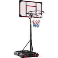 Kids Height-Adjustable Basketball Hoop, Portable Backboard System w/ Wheels&nbsp;