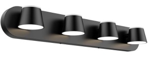 URSOLA 4 Light Bathroom Vanity Light LED Black Bathroom Light Fixtures Up and Down Rotatable Dimmable 27 inch Bathroom Lighting $89.99