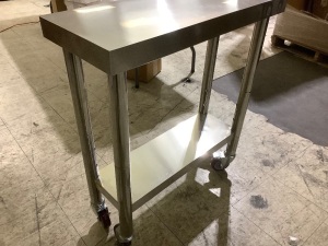 Stainless Steel Rolling Table 30" x 12" x 34"