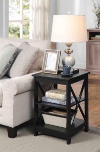 Convenience Concepts Oxford End Table with Shelves,15.75"D x 15.75"W x 24"H $111.95 