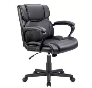 LACOO Black Mid Back Office Chair with Lumbar Support