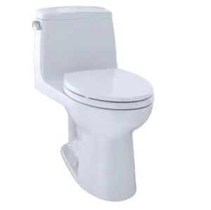 TOTO UltraMax 1-Piece 1.6 GPF Single Flush Elongated ADA Comfort Height Toilet in Cotton White, SoftClose Seat Included