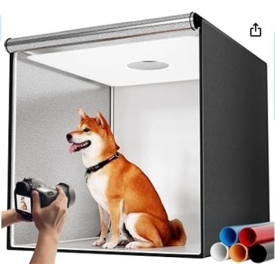 Photo Studio Light Box for Photography: Takerers 32x32 Inch 210 LED Large Lightbox for Product with 3 Stepless Dimming Light Panel, Professional Background Shooting Tent with 5 Color Backdrops