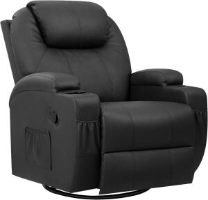 Swivel Rocker Recliner with Massage and Heating Functions
