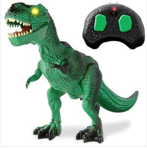 Kids Remote Control Dinosaur T-Rex w/ Light-Up LED Eyes, Roaring Sounds $34.99 