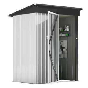 Tozey 5 ft. W x 3 ft. D Outdoor Metal Storage Shed, 15 sq. ft. in White