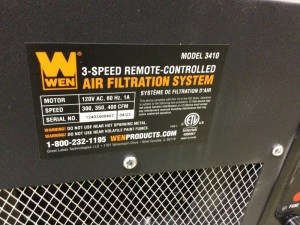 WEN 3410 3-Speed Remote-Controlled Air Filtration System (300/350/400 CFM)$159.99 Does not power on