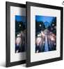 idecorlife premium 16x20 black picture frames 2 pc real wood frames