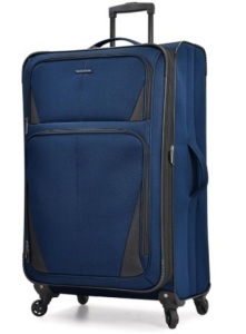 U.S. Traveler Aviron Bay Expandable Softside Luggage with Spinner Wheels, Navy, 30-Inch