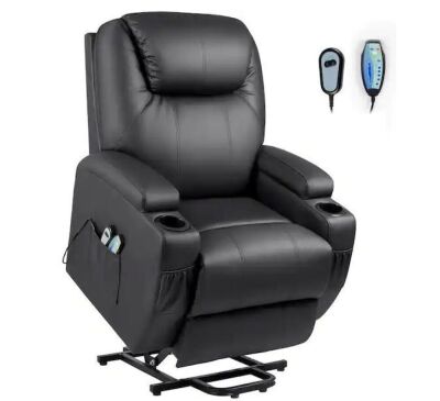 Black Power Lift Recliner Chair with Massage and Heat