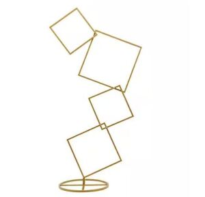 75.2 in. x 19.7 in. Gold Metal Square Pillar Backdrop Stand Detachable 4 Tier Flower Arch Frame