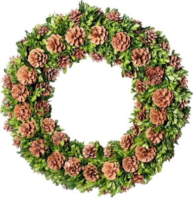 22" All-Season Wreath with Pinecones - Appears New 