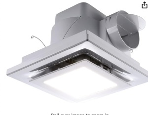 Zeyzer Bathroom Exhaust Fan with LED Light Ceiling Mount, 110 CFM 1.0 Sones 4 Inches Duct 110V, White