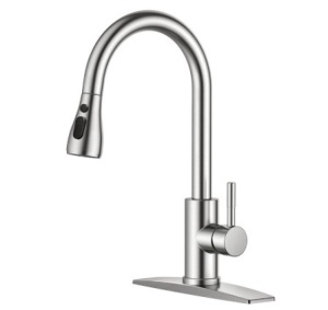 FORIOUS Brushed Nickel Kitchen Faucet with Pull Down Sprayer