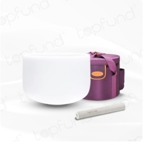 C Note Root Chakra Crystal Singing Bowl with Heavy Duty Carrying Case and Singing Bowl Mallet