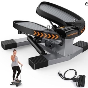 Sportsroyals Twist Stair Stepper with Resistance Bands and 330lbs Weight Capacity