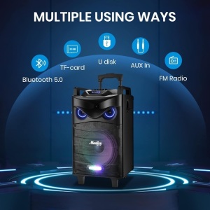 Moukey Karaoke Machine, PA System Woofer, Portable Bluetooth Speaker