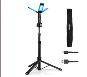 GoGonova Rechargeable LED Work Light with Stand, 8AH Battery, 700/1200/2200 Lumen Modes, 4000/6500K Color Modes, 67'' Detachable Tripod