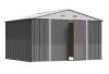 10 ft. W x 8.6 ft. D Silver-Gray Storage Shed Galvanized Metal with Lockable Doors 86 sq. ft. 