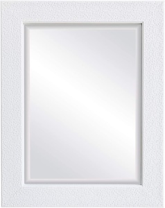 Oruii Decorative Mosaic Framed Wall Mirror, White, 22" x 28" - NEW