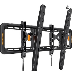 Perlegear Advanced Tilt TV Wall Mount for Most 42-90 inch TVs up to 150 lbs, Full Tilt with 6-inch Arm Extension, Fits 16″/24″ Wood Studs, Max VESA 600x400mm