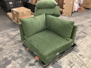 Corner Chair Sectional Piece, Distressed Velvet