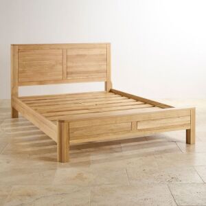 Romsey Natural Solid Oak Bed Frame, King - Crack on One Rail