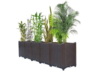 NACREEN Large Planters for Outdoor Plants Raised Garden Bed Boxes, Raised Plant Pots Perfect for Garden Patio Balcony Deck to Planting Flowers Vegetables Tomato and Herbs