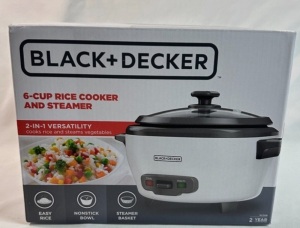 Black + Decker 6 cup rice cooker and vegetable steamer