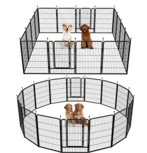 FXW Rollick Dog Playpen Outdoor, 16 Panels 40" Height Dog Fence Exercise Pen with Doors for Large/Medium/Small Dogs, Pet Puppy Playpen for RV, Camping, Yard