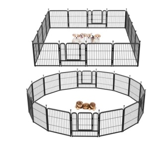 FXW Rollick Dog Playpen Outdoor,16 Panels 32" Height Dog Fence Exercise Pen with Doors for Large/Medium/Small Dogs, Pet Puppy Playpen for RV, Camping, Yard