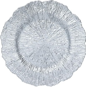 Silver Reef Charger Plates, 13" Table Chargers for Dinner Plate, Box of 50 Elegant Plastic Chargers Bulk Wedding, Tabletop Decor for Party, Events, Holidays.