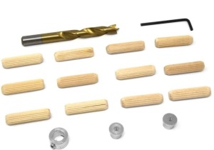 WEN JN038D 3/8-Inch Wooden Doweling Kit with Drill Bit, Stop Collar, and Fluted Birch Wood Dowels