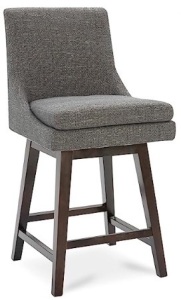 HITA Counter Height Swivel Barstool with Back , Upholstered Fabric Bar Stool, 26.8" H Seat Height, Fabric in Fog$185.00