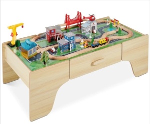 35-Piece Train Table, Large Multipurpose Playset w/ Reversible Table Top $269.99