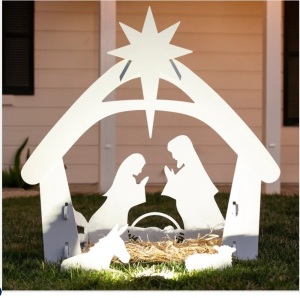 Christmas Nativity Scene Yard Decoration w/ Water Resistant PVC - 4ft $149.99