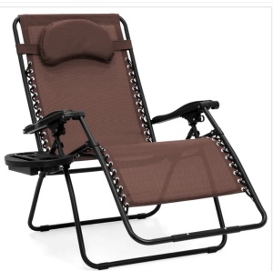 Oversized Reclining Zero Gravity Chair Lounger w/ Cup Holder, Pillow$109.99