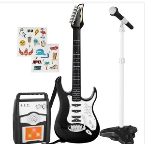 Kids Electric Guitar Toy Play Set w/ 6 Songs, Microphone, Amp $109.99