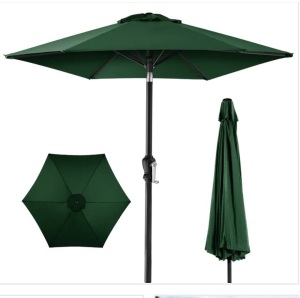 Outdoor Market Patio Umbrella w/ Push Button Tilt, Crank Lift - 7.5ft $69.99