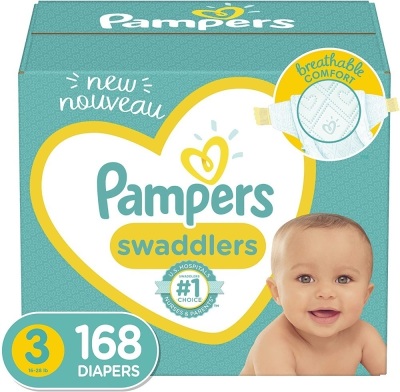 Pampers Swaddlers Size 3, 168 Ct - NEW