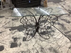 Butterfly Table with Glass Top - Scratches on Paint 