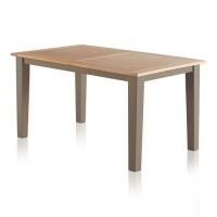 St Ives Natural Solid Oak and Light Grey Painted 5' Extending Dining Table&nbsp;