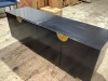 Anthropologie Lacquered Glinda Sideboard  Black cabinet 6' long 30" tall cosmetic damage and hinges need adjustment $1298.00