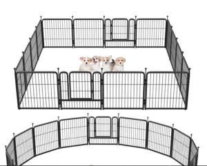 FXW Rollick Dog Playpen Outdoor, 16 Panels 24" Height Dog Fence Exercise Pen with Doors for Small Dogs, Pet Puppy Playpen for RV, Camping, Yard