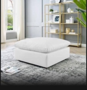 Large white ottoman-removable slip cover